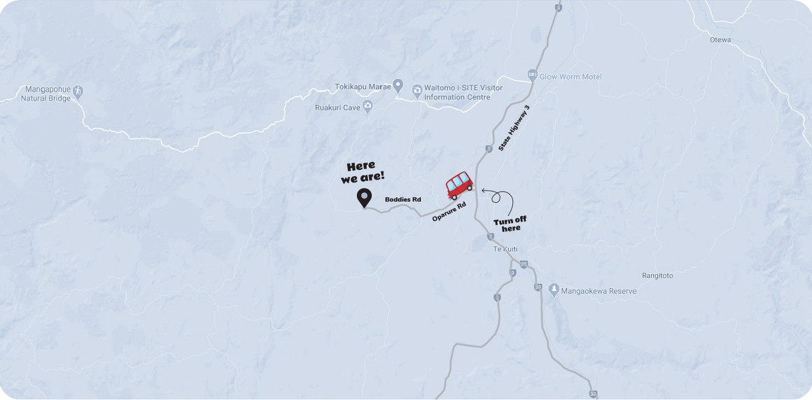 Kiwi Cave Rafting Map